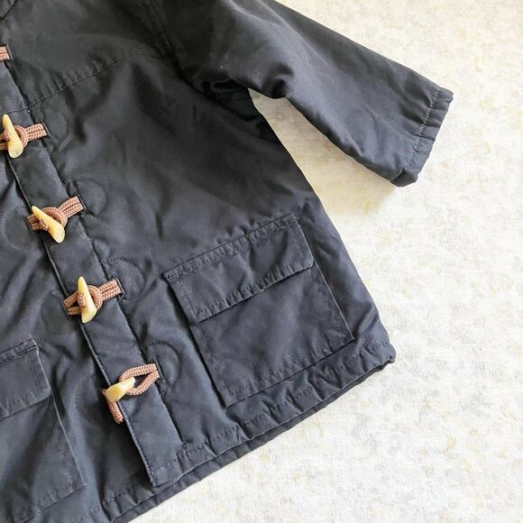 Vintage 2002 baby Gap Size 4 Hooded Toggle Jacket Black Pockets Y2K Early 2000s - Picture 5 of 7